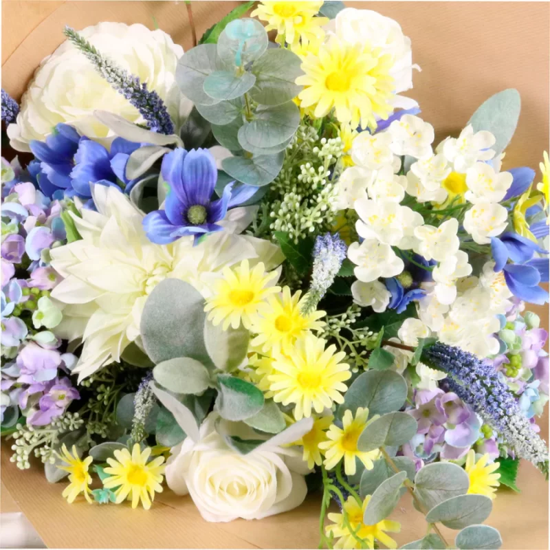 308324 Large Luxury Bouquet - Colour Mixed Blue, Yellow and Cream - Image 3